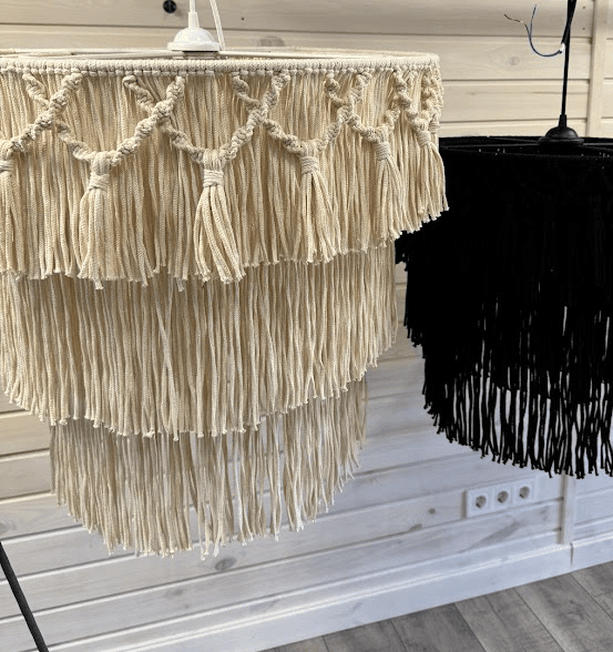 Макраме абажури з натурального матеріалу